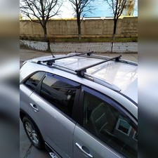 Прямоугольные поперечины на рейлинги Mitsubishi Outlander 2005-2012 Кроссовер "Favorit"