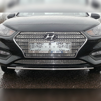 Накладка на решетку радиатора, верхняя (лист) Hyundai Solaris 2 2017-нв