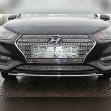 Накладка на решетку радиатора, верхняя (лист) Hyundai Solaris 2 2017-нв