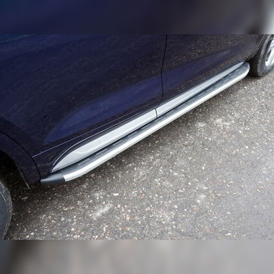 Пороги алюминиевые с пластиковой накладкой 1820 мм Audi Q5 2017-нв