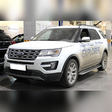 Пороги труба с алюминиевым листом 60 мм Ford Explorer 2015-2017