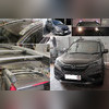 Рейлинги в комплекте с поперечинами и противотуманными фарами на Honda CR-V 2012-2017