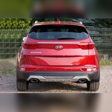 Накладка на задний бампер Kia Sportage 2016-2018 (имитация 2-го выхлопа)