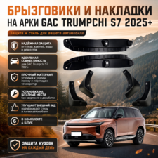 Брызговики и накладки на арки GAC S7 Trumpshi 2025+ (6 предметов)