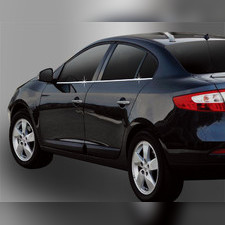 Нижние молдинги стекол Renault Fluence 2009-2017, Оригинал, Корея (ABS хром)