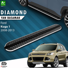 Пороги "Diamond" Ford Kuga 1 2008-2012 (чёрные 183 см)