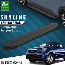Пороги "Skyline" Ssangyong Actyon Sports 2007-2018 (203 см чёрные.)