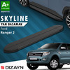 Пороги "Skyline" Ford Ranger 2 2006-2013 (193 см) чёрные