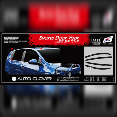Дефлекторы, ветровики окон Chevrolet Aveo 2011 - нв Hb, комплект из 4-х частей (темные)