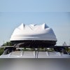 Бокс на крышу аэродинамический белый матовый "Turino 1" 410л (двустороннее открытие)