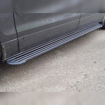 Пороги алюминиевые, ультра тонкие "Slim Line Black" Chevrolet Tahoe 2014-2020