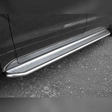 Пороги с площадкой (нержавеющий лист) 42,4 мм Hyundai Grand Starex 2018-нв