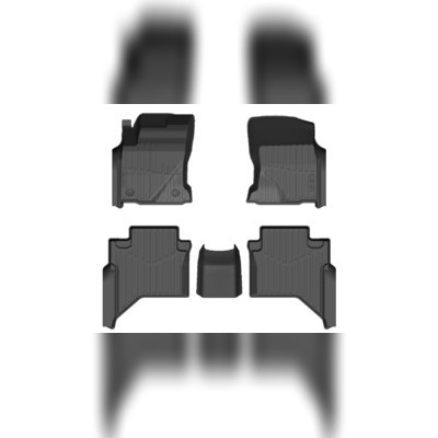 Коврики резиновые в салон Toyota Hilux 2015-нв "3D Premium" (комплект)