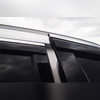 Дефлекторы окон Hyundai Santa Fe 2018 - нв, комплект из 6-ти частей (темные с хром молдингом)