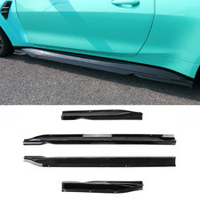 Элероны на пороги BMW M4 Coupe (G82 / G83) 2020+ (чёрный глянец)