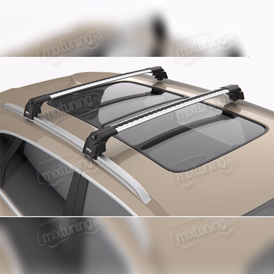 Багажник аэродинамический на интегрированные рейлинги с замком Volvo V90 2016 - нв, "Air 2 SILVER"