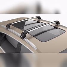 Багажник аэродинамический на интегрированные рейлинги с замком Volvo V90 2016 - нв, "Air 2 SILVER"