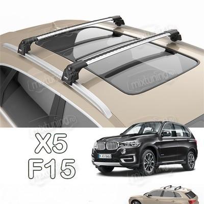 Багажник BMW X5 2014 - 2018 аэродинамический на интегрированные рейлинги с замком, модель "Air 2"