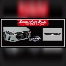 Дефлектор капота Hyundai Elantra 2016 - 2020 (темный акрил)