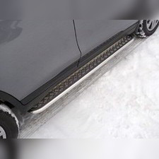 Пороги с площадкой (алюминиевый лист) 42,4 мм Nissan X-Trail (T32) 2018-нв