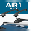 Багажник аэродинамический Renault Duster 2014 - 2019 на широкие рейлинги, с замком "Air 1 Black"