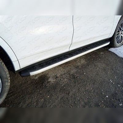 Пороги алюминиевые с пластиковой накладкой 1920 мм Porsche Cayenne Turbo 2018-нв