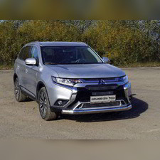 Защита переднего бампера, нижняя (овальная) 75х42 мм Mitsubishi Outlander 2018-нв
