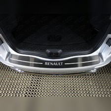 Накладка на задний бампер (лист шлифованный надпись Renault) Renault Koleos 2016-нв