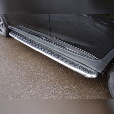Пороги с площадкой (алюминиевый лист) 42,4 мм Subaru XV 2017-нв