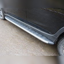 Пороги алюминиевые с пластиковой накладкой (карбон серые) 1820 мм Subaru XV 2017-нв