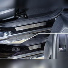 Накладки на пороги (лист шлифованный) Subaru XV 2017-2021