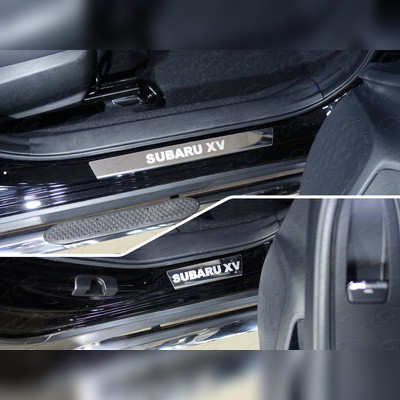 Накладки на пороги (лист зеркальный надпись Subaru XV) Subaru XV 2017-2021