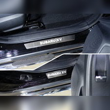 Накладки на пороги (лист шлифованный надпись Subaru XV) Subaru XV 2017-2021
