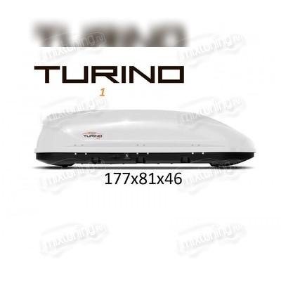Бокс на крышу аэродинамический белый матовый "Turino 1" 410л (одностороннее открытие)177х81х46 см