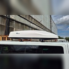Бокс на крышу аэродинамический белый карбон "Altai" (одностороннее открытие, 220*82*40 см) 510 л