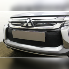 Защита радиатора нижняя, модель "Стандарт чёрная" Mitsubishi Pajero Sport III 2016-2021