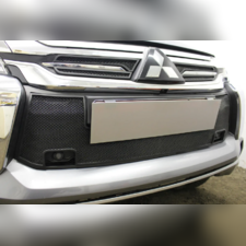 Защита радиатора нижняя, модель "Стандарт чёрная"(с патронником) Mitsubishi Pajero Sport III 2016-нв