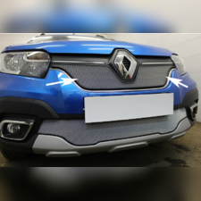 Защита радиатора нижняя, модель "Стандарт серебристая" Renault Sandero Stepway 2018-нв