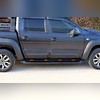 Пороги со светодиодной подсветкой Volkswagen Amarok 2010-2021 Dakar V2 (чёрные)