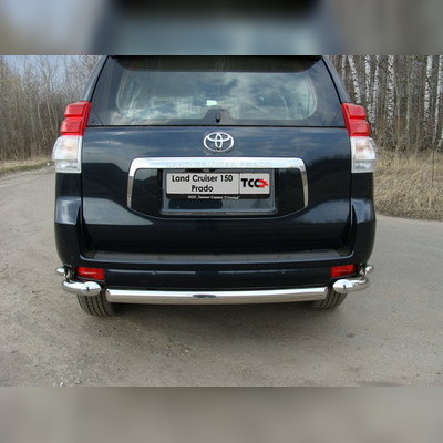 Защита заднего бампера 75х42 мм (овальная центральная) Toyota Land Cruiser Prado 150 2009-2013