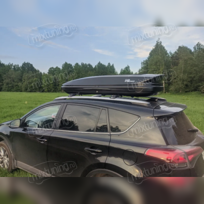 Бокс аэродинамический черный карбон "Sport" двухсторонние открытие 195х86х38см, 450 л