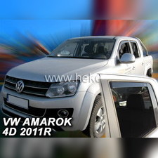Дефлекторы окон вставные (дымчатые) Volkswagen Amarok 2010-нв (пикап 4d)