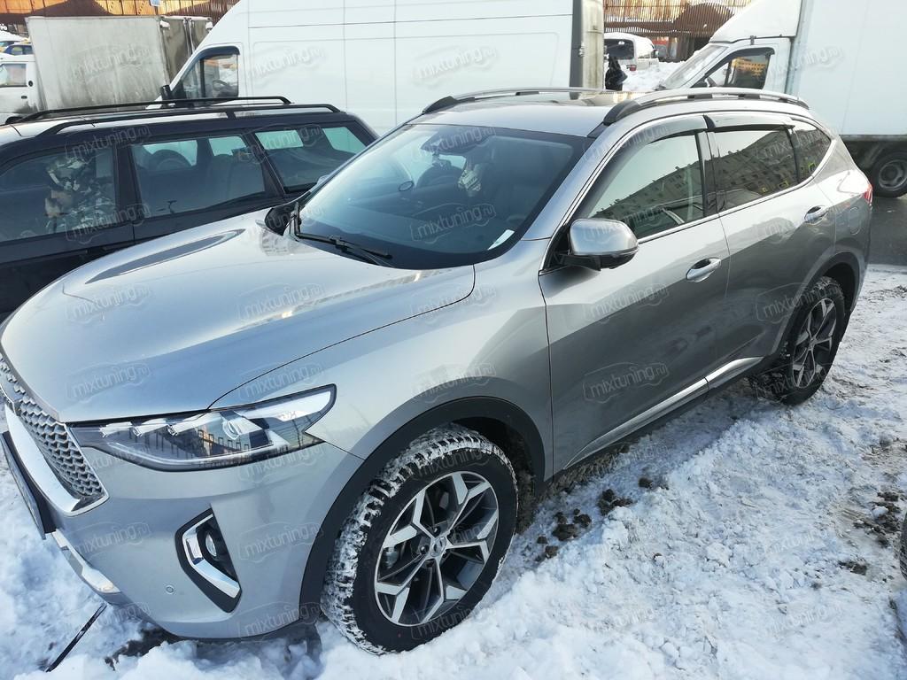 Дефлекторы окон (темные) с хромированным молдингом для Haval F7 (H60519CR)  - купить по выгодной цене в MixTuning.ru