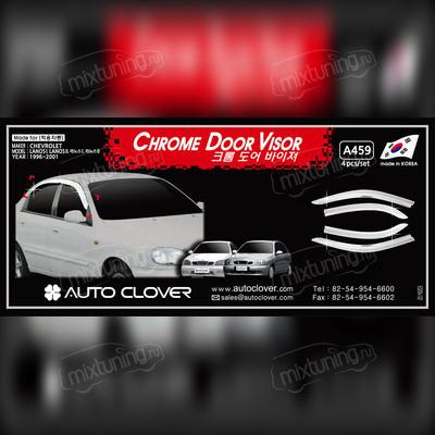 Дефлекторы, ветровики окон Chevrolet LanosI, комплект из 4-х частей (хром)