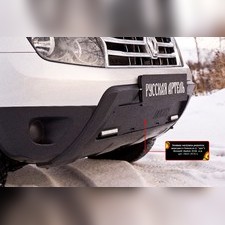 Зимняя заглушка решетки переднего бампера (с «дхо» без обвеса) Renault Duster 2010-2014