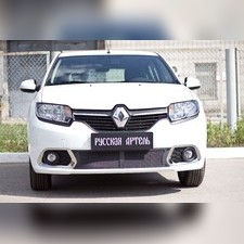 Защитная сетка переднего бампера Renault Sandero 2014-2018 (II дорестайлинг)