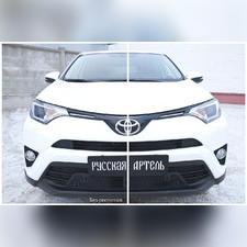 Накладки на передние фары Toyota Rav4 2015-2019 (реснички)