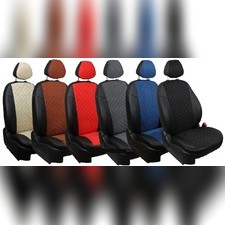 Авточехлы экокожа-алькантара ромб Seat Ibiza IV 2008-2017 (5 дверей)
