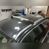 Поперечины на интегрированные рейлинги с замком BMW X7 2018-нв (аэродинамические серебристые)
