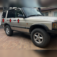 Нижние молдинги стекол Land Rover Discovery 2 1998-2004 (нержавеющая сталь)